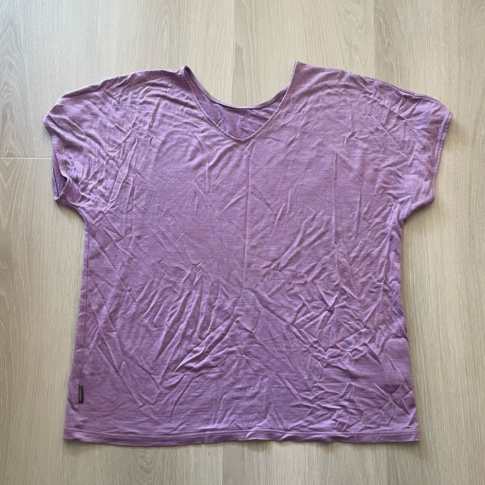 Icebreaker Merino Drayden Reversible Short Sleeve Top - Purple Gaze, Size S